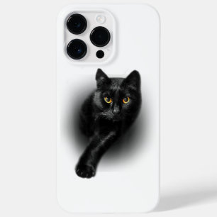 Coque Pour Pour iPhone 14 Pro Max T-Shirt Chat Noir Yeux Jaunes Tee Chats