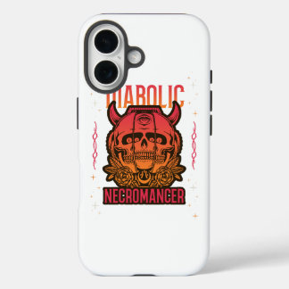 Coque Pour iPhone 16 T-shirt crâne gothique d'Halloween