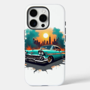 Coques iPhone 16 Pro T-shirt de style graffiti de ville avec voiture vi