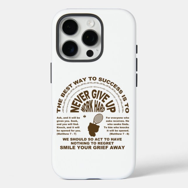 Coques Case-Mate iPhone T-shirt Jamais renoncer (tennis) (Verso)