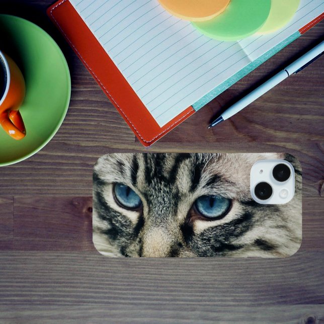 Coques Case-Mate iPhone Tabby Chat aux yeux bleus Gros plan (Créateur téléchargé)