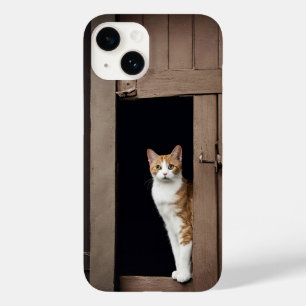 Coque Pour iPhone 14 Tabby Chat dans la porte Shed