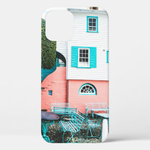 Case-Mate iPhone Case TABLE ET BANC turquoise ET GRIS BORDANT BLANC ET O