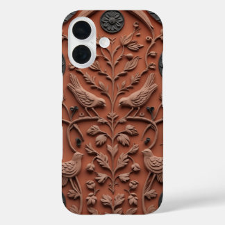 Coque Pour iPhone 16 Tablette en terre cuite Folk Art iPhone 15 Pro Coq