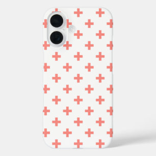 Coque Pour iPhone 16 Taches de danse croisées pêche sur fond blanc