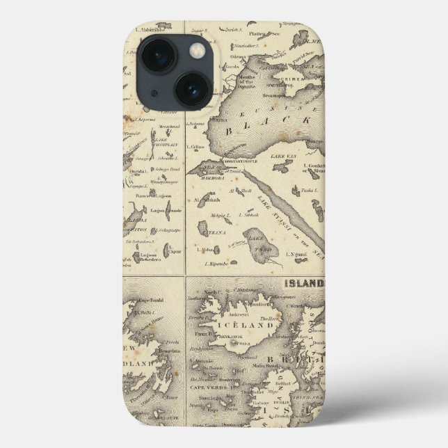 Coques Case-Mate iPhone Taille comparative des lacs et des îles (Verso)