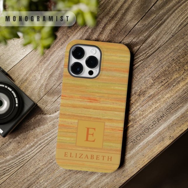Coques Case-Mate iPhone Tailles de marbre Brown beige personnalisé (Custom Beige Yellow Brown Marble Stripes Case-Mate iPhone Case)