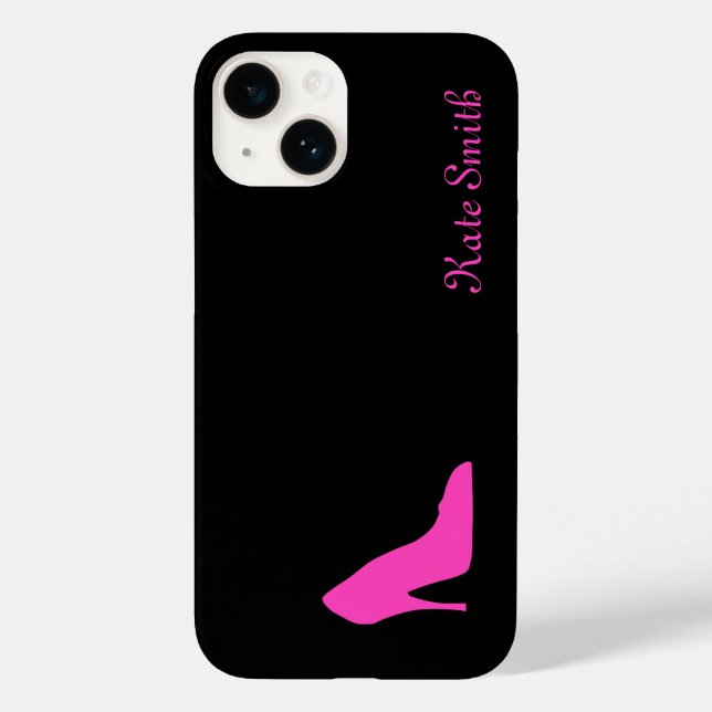 Coques Case-Mate iPhone talon rose sur noir (Verso)