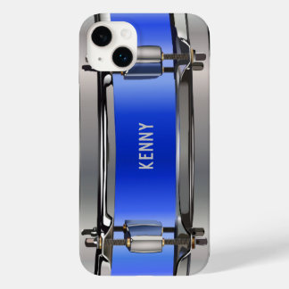 Coque Pour iPhone 14 Plus Tambour à pignon bleu personnalisé