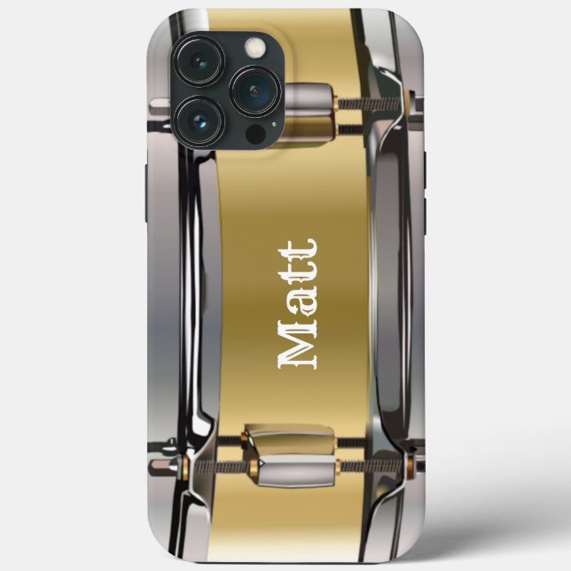 Coques Case-Mate iPhone Tambour à pignon doré personnalisé (Verso)