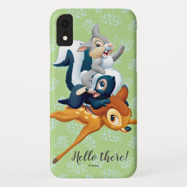 Coques Case-Mate iPhone Tampon, Fleur et Bambi empilés pendant le jeu (Dos)