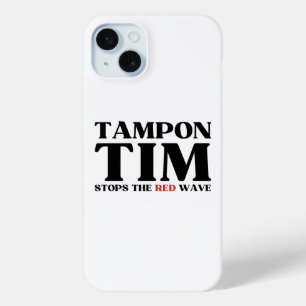 Coque iPhone 15 Mini Tampon Tim Arrêtera Le Red Wave-Tim Walz 2024