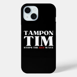 Coque Pour iPhone 15 Tampon Tim Arrêtera Le Red Wave-Tim Walz 2024