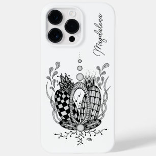 Coque Pour Pour iPhone 14 Pro Max Tangle Art : Design floral, ovale -