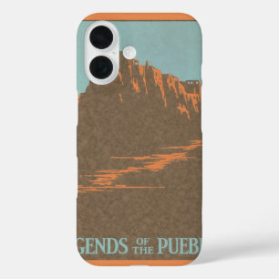 Coque Pour iPhone 16 Taos Pueblos vintage, Nouveau-Mexique, affiche de 