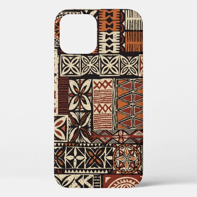 Coques Case-Mate iPhone Tapa tissu tribal de style hawaïen abstrait patchw (Verso)