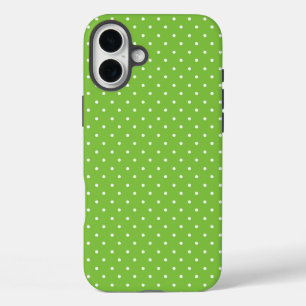Coques iPhone 16 Plus Tapis de protection motif pois blancs sur fond jau