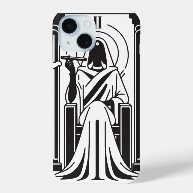 Coques Case-Mate iPhone Tarot Grande Prêtresse Fumée de Weed Occulte (Verso)