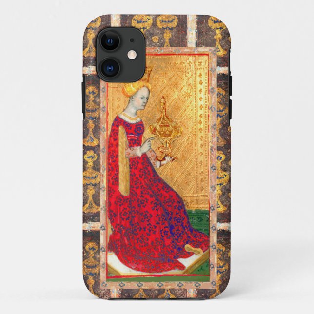 COQUES Case-Mate iPhone TAROTES DE RENAISSANCE ANTIQUE / REINE DES TASSE (Dos)