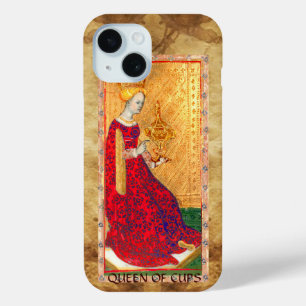 COQUE POUR iPhone 15 TAROTES DE RENAISSANCE ANTIQUE / REINE DES TASSE