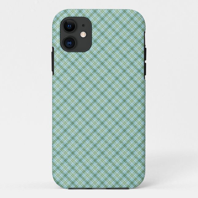Coques Case-Mate iPhone Tartan bleu vert (Dos)