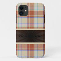 Tartan Brown orange avec ruban