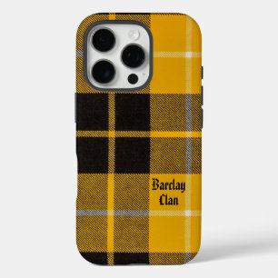 Coques iPhone 16 Pro Tartan du clan Barclay Dress avec nom monogramme