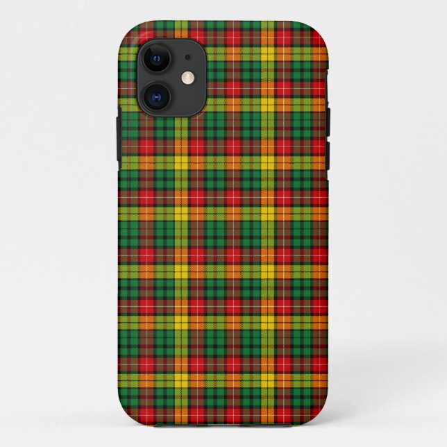 Coques Case-Mate iPhone Tartan écossais Buchanan jaune vert rouge de kilt (Dos)