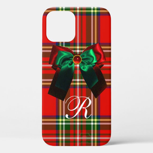 COQUES Case-Mate iPhone TARTAN ÉCOSSAIS ET ROUGE GREEN BOWS NOËL PARTI (Verso)