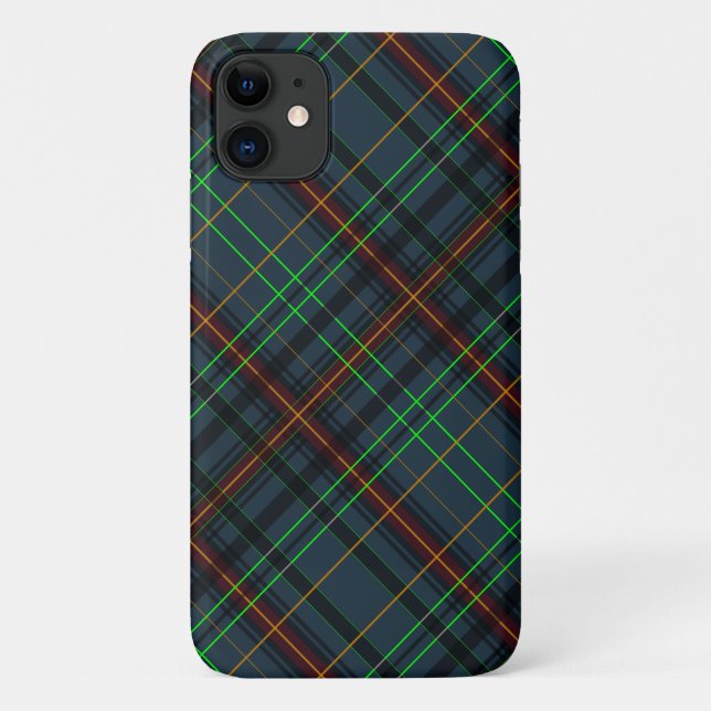 Coques Case-Mate iPhone Tartan en bleu, orange, vert... (Dos)