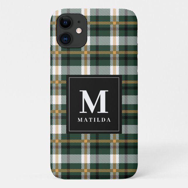 Coques Case-Mate iPhone Tartan monogramme plaid (Dos)