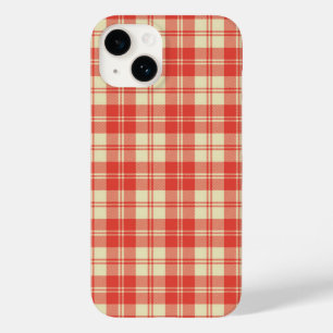 Coque Pour iPhone 14 Tartan plaid de clan rouge et blanc