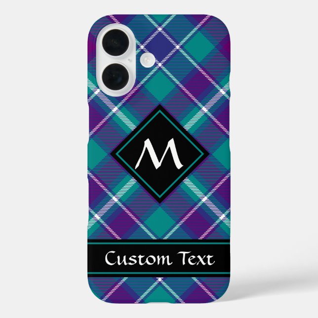 Coques Case-Mate iPhone Tartan vert de mer, violet et bleu (Verso)