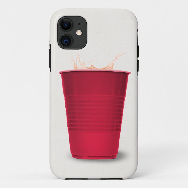 Coques Case-Mate iPhone tasse de fête rouge avec boisson (Dos)