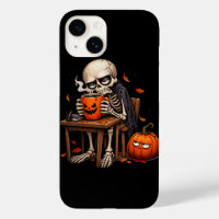 Tasse de Squelette Buvant une Citrouille Halloween