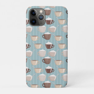 Case-Mate iPhone Case Tasses à café Crème Bleu Lignes verticales Caféine