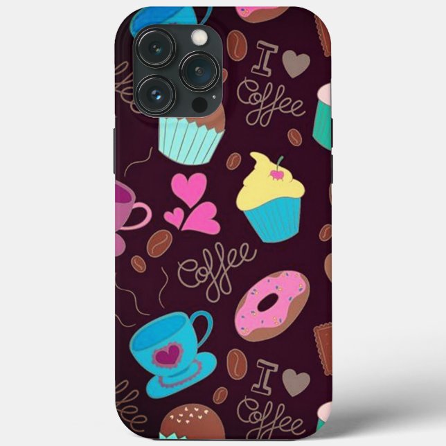Coques Case-Mate iPhone Tasses et cupcakes pour amateurs de café (Verso)