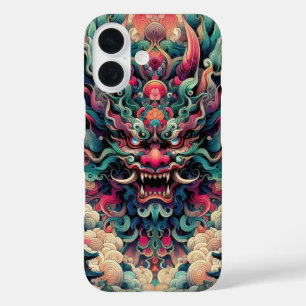 Coque Pour iPhone 16 tatouage abstrait Oni démon symétrique oriental