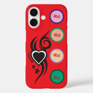 Coque Pour iPhone 16 Tatouage de cœur floral ornemental