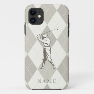 Etui iPhone Case-Mate Taupe Jacquard Motif, Golf personnalisé
