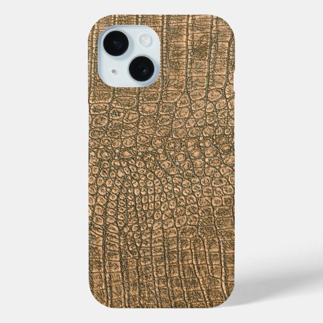 Coques Case-Mate iPhone Taupe moderne Croc Cuir Texture (Verso)