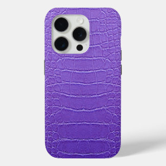 Coque iPhone 15 Pro Taupe moderne Croc Cuir Texture