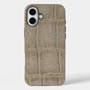 Coques iPhone 16 Plus Taupe moderne Croc Cuir Texture