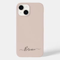 Taupe Neutre Simple Minimaliste Script Nom personn