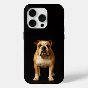 Coque iPhone 15 Pro Taureau de stamina Bulldog Noir 4 Luxe iPhone 15 P