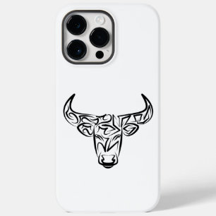 Coque Pour Pour iPhone 14 Pro Max Taureau tribal noir et blanc / Ox