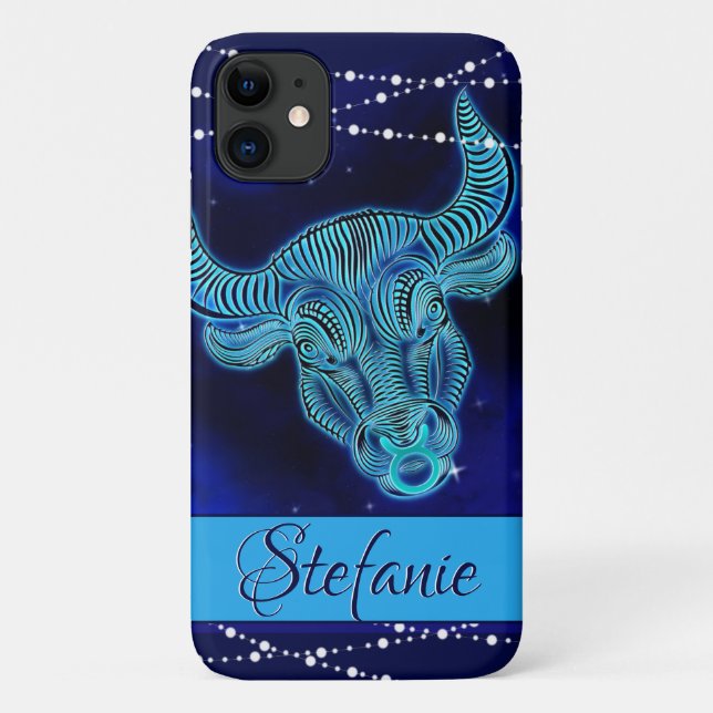 Coques Case-Mate iPhone Taurus en bleu foncé Coque-coque iphone mat (Dos)