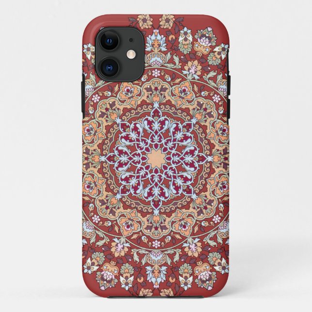 Coques Case-Mate iPhone Tazhib de l'art persan avec fonds rouge l'envoie (Dos)
