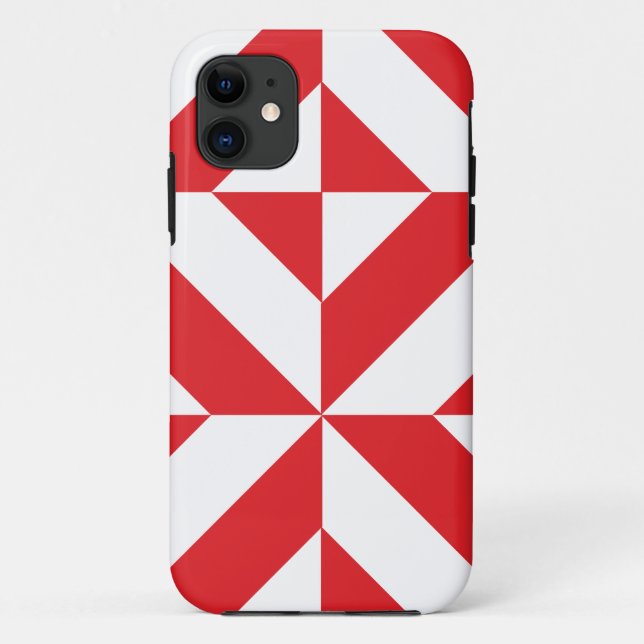 Coques Case-Mate iPhone Tchry Red Geometric Deco Cube Pattern (Dos)