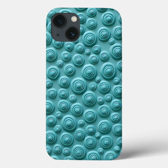 Coques Case-Mate iPhone Teal Spiral Pattern iPhone Case Stylish Look (Verso)